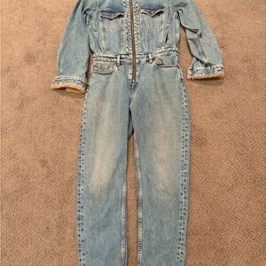 IRO Denim Jacket with Shearling Collar